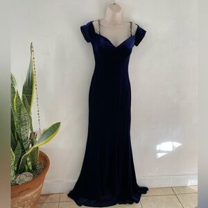Dancing Queen  velvet Midnight Blue Gown